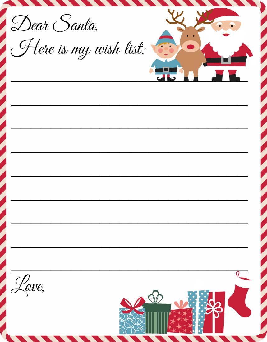 Santa Wish List Template Printable Free Printable Templates