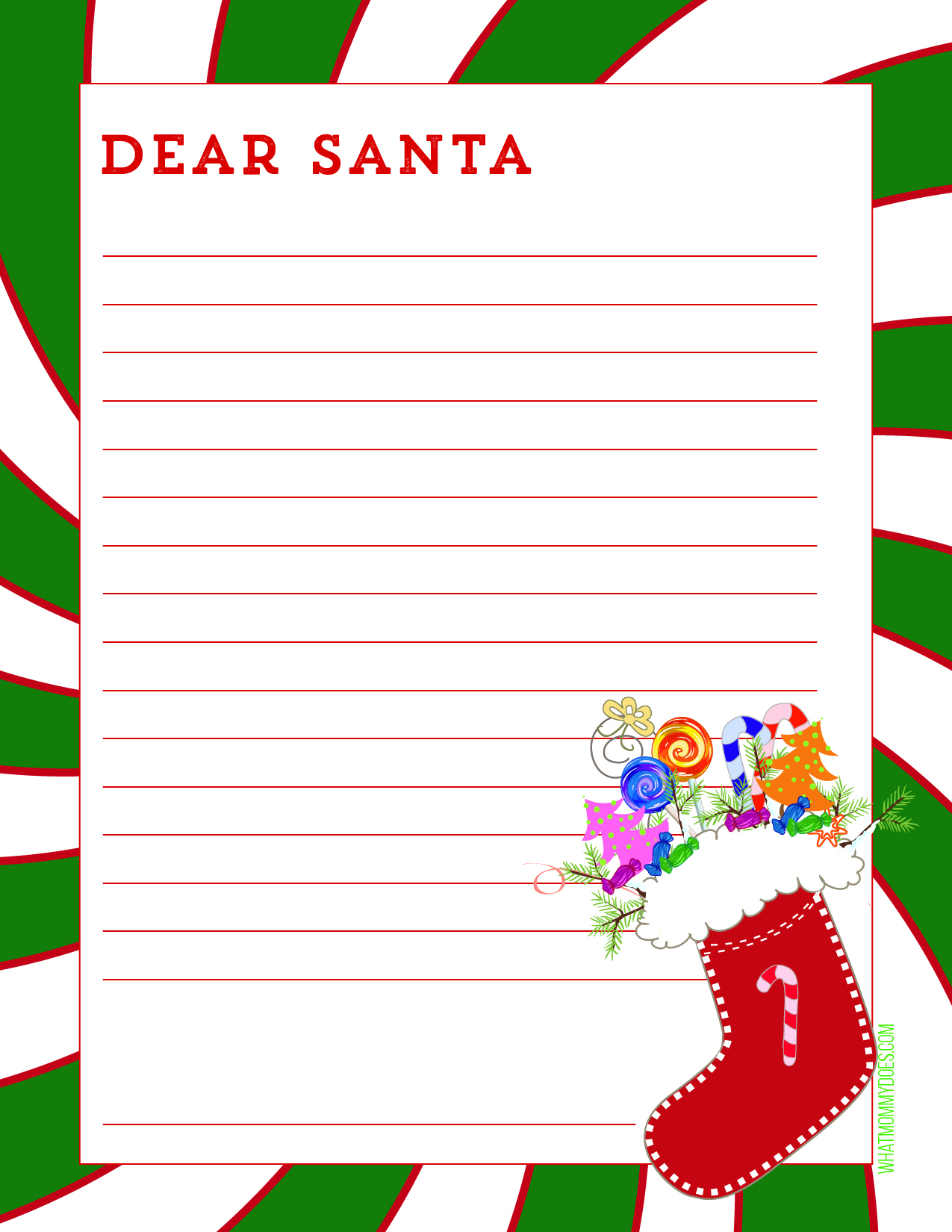 Free Printable Dear Santa Letter for Kids What Mommy Does